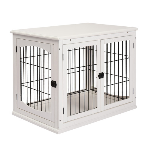 Pawhut wooden dog crate end - pawhut,