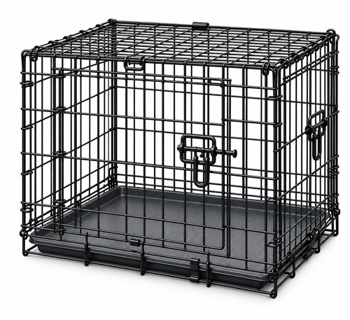 Foldable black dog cage - foldable,