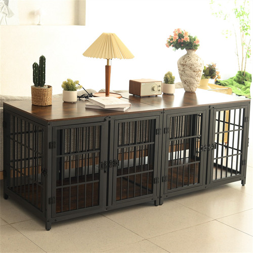 Dog crate furniture wooden - crate,