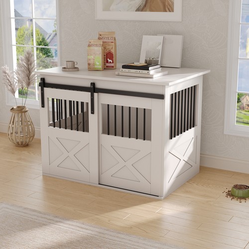 Wooden dog crate furniture - dog,