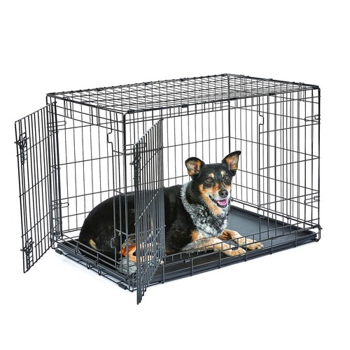 Foldable black dog cage pet - foldable,