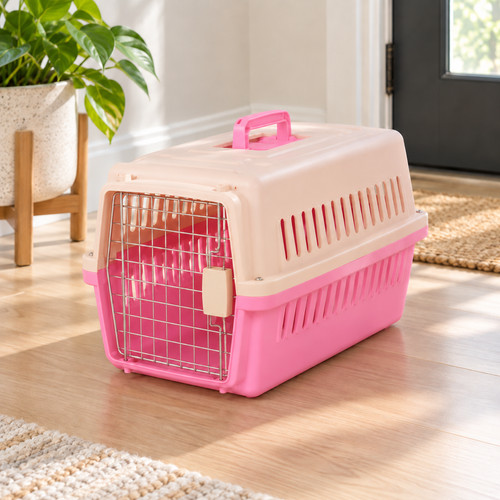 Pink small pet carrier cat - carrier, dog