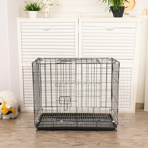 Black dog cage puppy - black,