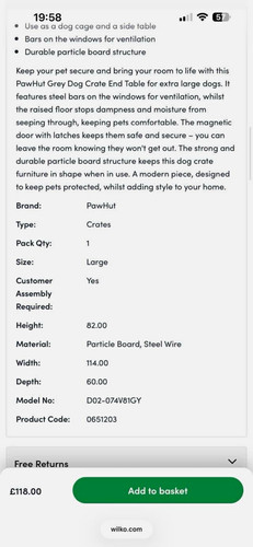 Pawhut dog crate end table - pawhut,