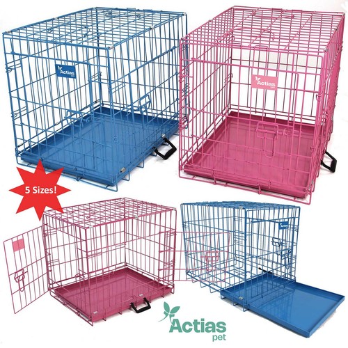 Pink blue dog cage - blue,