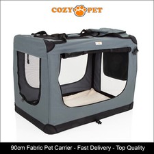 Fabric Dog Crate 90cm Grey by