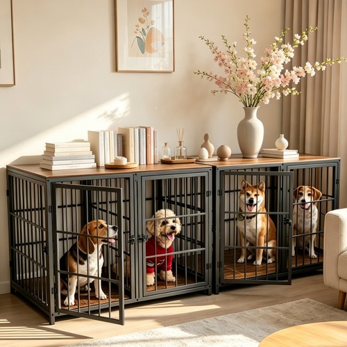 Heavy duty double dog crate - duty,