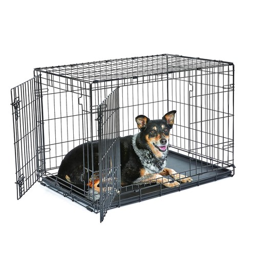 Foldable black dog cage pet - foldable,