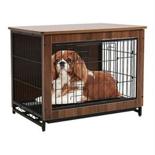 Vintage Wooden Wire Dog Crate