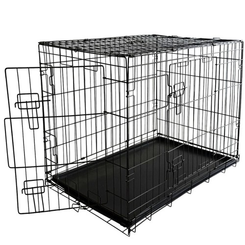 Sturdy black dog cage with - sturdy,